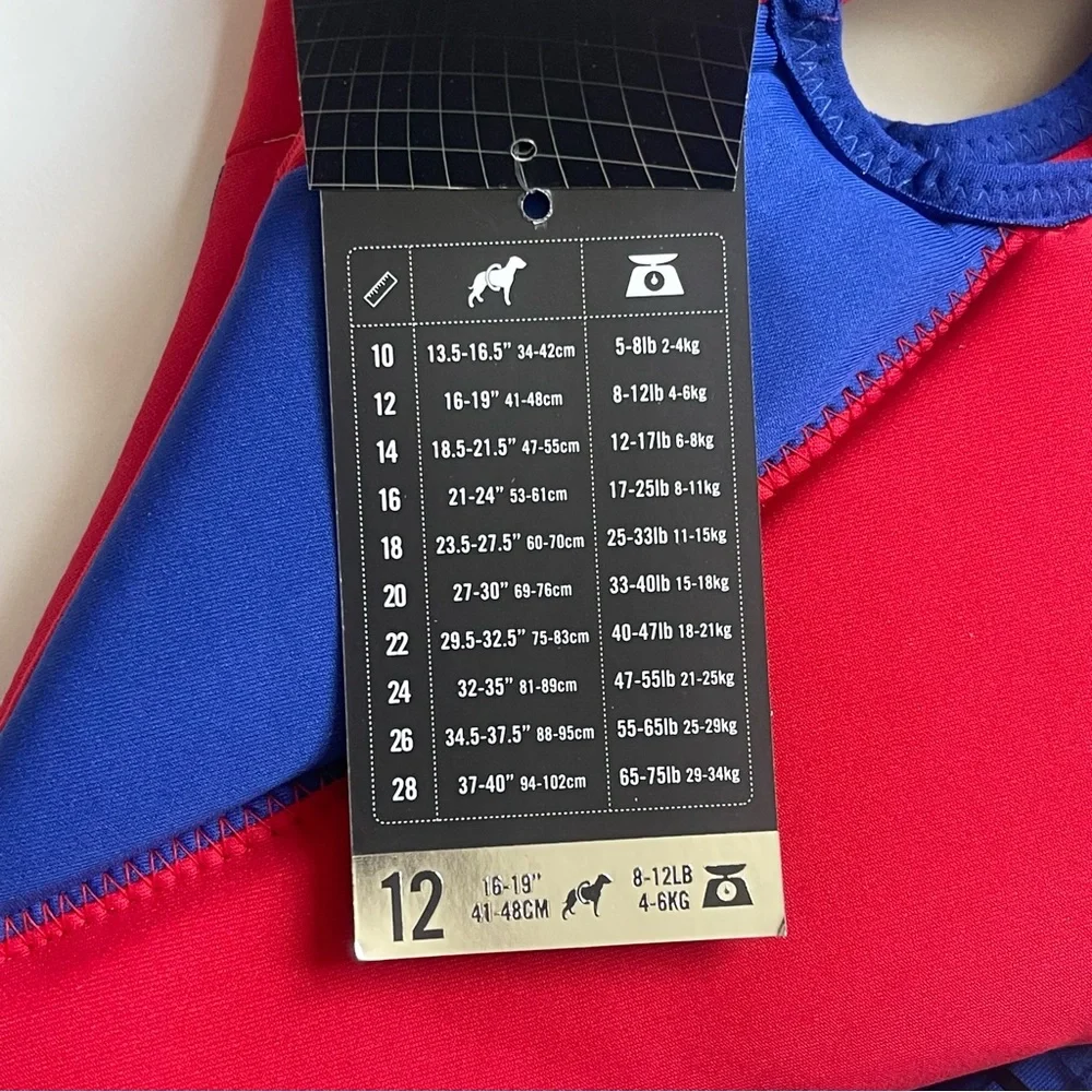 Canada Pooch High Tide Life Dog Jacket - Red/Blue - Size 12